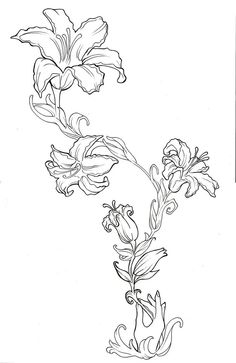 Tiger Lily Back Tattoo, Spider Lily Tattoo Arm, Fire Lily Tattoo, Tattoo Ideas Water, Tigerlily Tattoo, Tiger Lily Drawing, Flower Flash Tattoo, Water Lily Tattoo Design, Flower Shoulder Tattoos