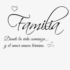 the word family written in spanish on a white background