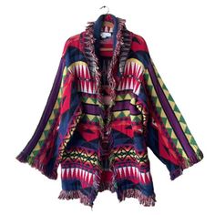 WESTERN PLAINS COMPANY Native American Blanket Jacket Gypsy Hippie Indian O/S | eBay Bohemian Multicolor Outerwear For Fall, Multicolor Bohemian Outerwear For Fall, Vintage Multicolor Winter Outerwear, Cozy Multicolor Long Sleeve Outerwear, Cozy Long Sleeve Festival Outerwear, Vintage Fall Festival Cardigan, Vintage Multicolor Outerwear For Festival, Native American Blanket, Blanket Jacket