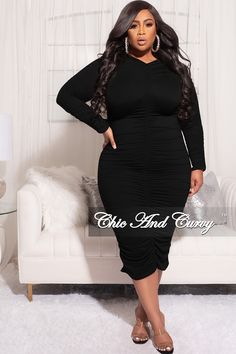 Polyester %: 92 Spandex %: 8 Chic And Curvy, Classy Lady, Women Bodycon Dress, Evening Dresses Plus Size, Ruched Midi Dress, Classy Women, Plus Size Dresses, Final Sale, Evening Dresses