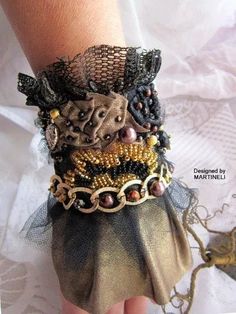 Elegant Handmade Beaded Bracelets For Festivals, Bohemian Embroidered Bracelets For Weddings, Handmade Bohemian Cuff Bracelet For Wedding, Bohemian Cuff Bracelets For Party, Handmade Steampunk Bracelets For Gift, Handmade Steampunk Bracelets As Gift, Handmade Cuff Bracelets For Party, Handmade Wedding Cuff Bracelet, Elegant Adjustable Decorative Bracelets