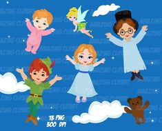 children flying in the sky with their arms outstretched