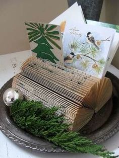 an assortment of greeting cards on a plate