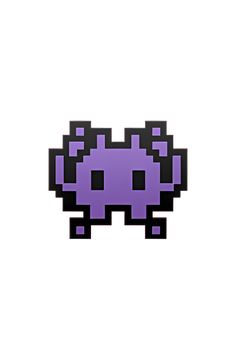 an old - school style pixellated image of a purple object