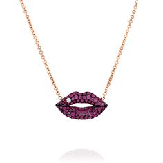 Necklace Lips Gold Diamond 18K Women Men Jewelry Natural Ruby and Diamonds Luxury Sparkling Couple Unisex 1.50ct  Gift Discover the design of the fashionable lips Necklace from Alayof, precious rubies set in 18 carat black gold and thus create a harmonious and pleasant look. For women who are looking for colorful boldness in a unique luxury piece of jewelry. Materials:  Rose gold 18K. Diamonds: 0.04 Carats. Ruby Gem: 1.50 Carats. Colour: D-E-F  Clarity: VS+ Lips height: 1.25 cm. Lips width: 2.2 Lips Necklace, Jewelry Materials, Men Jewelry, Color Ring, Jewelry Inspo, Natural Ruby, Pearl Pendant, Chain Styles, Gold Diamond