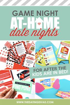 Game Night At Home, Date Night Games, Date Night Ideas For Married Couples, Home Date Night, Romantic Games, At Home Dates, Romantic Date Night Ideas, Date Night Recipes