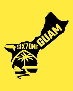 a yellow and black poster with the words six one glam on it's side