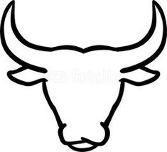 the bull's head is drawn in black and white