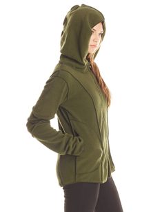 "Do you like the warmth of fleece but need something more stylized? Keep cozy while urban trekking, at the outdoor nighttime concert, and during the winter foggy days! Styled by both men and women, this fleece is an easy addition to any kind of wardrobe. Pull up that hood against the cold morning mist. Tuck your digits into the pockets and face the elements. It is so cozy, your significant other may just permanently borrow it! Please use our measurements below to find the best size for you. Appr Androgynous Clothing, Elven Clothing, Androgynous Outfits, Hood Jacket, Morning Mist, Cold Morning, Fleece Coat, Burning Man, Pull Up