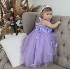 Butterfly Baby Dress, First Birthday Dress, Lavender Dress, Flower Girl Dress, Tulle Dress, Toddler Dress, Prom Gown, Butterfly Style, Special Occasion, Baby Girl Dress, Dress With Butterfly, Birthday Party Dress Luxury baby girl dress have very original fashionable design will be perfect for any celebration....birthday, wedding, parties, Christmas, photography, Valentine's Day, dance, evening, flower girl  dress, ball gown, festivals wear, dance, dress-up, fairy & princess costumes or other spe Gown Butterfly, Lavender Flower Girl, Butterfly First Birthday, Lavender Flower Girl Dress, Fairy Princess Costume, Flower Girl Dress Tulle, First Birthday Dress, Baby Birthday Dress, Dress Lavender