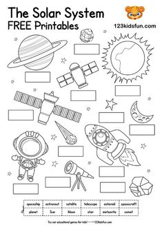 the solar system worksheet for kids