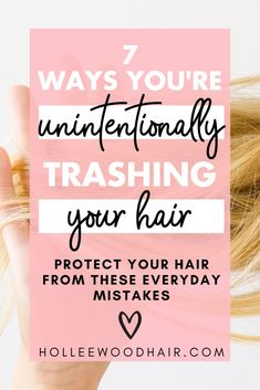 There are 7 things you're doing every day that are just trashing and destroying your hair. Do you know what they are? Find out how to prevent hair damage and grow healthy hair with this ultimate guide! #HairDamage #HairTips #HairHacks #HealthyHair Strand Of Hair, Hair Growth Secrets, Home Remedies For Hair, Healthy Natural Hair, Hair Do, Hair Growth Tips