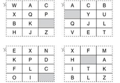 four different types of letters are shown in this worksheet for the letter recognition game