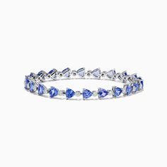 Effy Tanz Royale 14K White Gold Tanzanite and Diamond Bracelet Tanzanite Bracelet, Tanzanite Jewelry, Tanzanite Diamond, Effy Jewelry, Wedding Jewelry Bracelets, Wedding Bracelet, Gemstone Bracelet, Diamond Bracelet, Round Diamonds