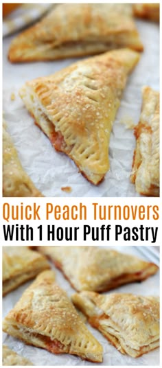 quick peach turnoverers with 1 hour puff pastry recipe for breakfast or brunch