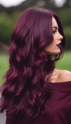 Deep Cherry Cola Hair, Highlights For Dark Red Hair, Hair Colour For Straight Hair, Dark Red Hair Color With Highlights, Dark Winter Hair Color, Wine Hair Color, Winter Hair Colors, Dark Purple Hair