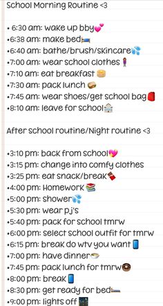 Routine Planner Ideas, Before School Routine, Routine School, Night Routines, Morning Routine Checklist, After School Routine, High School Life Hacks