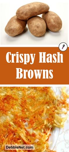 crispy hash browns recipe with text overlay