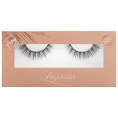 A faux-mink lash with a 60 to 40 blend of black and brown fibers to create the most natural glam look and delicate volume and length.Ingredient Callouts: Free of parabens, formaldehydes, formaldehyde-releasing agents, phthalates, mineral oil, retinyl palmitate, oxybenzone, coal tar, hydroquinone, sulfates SLS & SLES, triclocarban, triclosan, and contains less than one percent synthetic fragrance. It is also vegan, gluten-free, cruelty-free, and comes in recyclable packaging.What Else You Need to Know: These lashes are inclusively designed to complement many different hair colors, skin tones, and effortlessly blend with your natural lash to enhance eye color. These wearable and easy-to-apply lashes can be worn 20 times and are Natural Glam Look, Lilly Lashes, Coal Tar, One Percent, Different Hair Colors, Glam Look, Natural Glam, Recyclable Packaging, Faux Mink Lashes