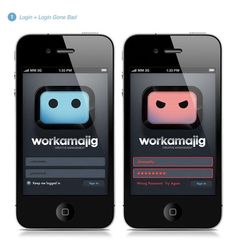 two iphones with the app workmanjig on them, one showing an image of