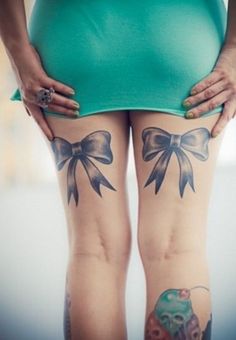 Bow tattoo meanings, designs and ideas with great images for 2016. Learn about the story of sexy bow tats and symbolism for girls. Lace Bow Tattoos, Tattoo Lace, Bow Tattoo Designs, Woman With Tattoos, Garter Tattoo, Bow Tattoo, Lace Tattoo, Different Tattoos, Girly Tattoos