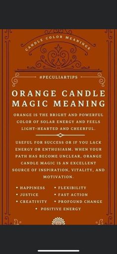 Orange Candle Meaning, Orange Candle Magic, Fire Magick, Candle Meanings, Witchy Art