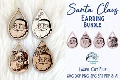 the santa claus earring bundle includes three tear shaped earrings