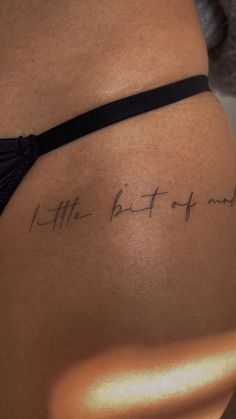 Tattoo Single Needle, Thigh Tattoo Quotes, Tattoo Fine Line, Tattoo Hip, Needle Tattoo, Tattoo Thigh, Script Tattoo, Tattoo Line, Single Needle Tattoo