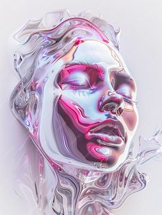 Premium Photo | Digital portrait psychedelic woman Holographic Portrait, Uv Poster, Surrealism Portrait, Surreal Portraits, Digital Face, 3d Digital Art, Chrome Art, Surreal Portrait, Tattoo Convention