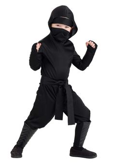 PRICES MAY VARY. Size: 2T 100% polyester Pullover shirt has attached hood Pants have elastic waistband Pullover face mask Shh, we think we hear a ninja. Oh, that's right—you never hear a ninja coming. If your little one appears out of nowhere, support their shinobi skills with a Stealth Shinobi Ninja Costume for Toddlers, exclusively made by us. The costume features a pullover shirt with an attached hood and pants with an elastic waistband. It also has a pullover facemask, with gauntlets and leg All Black Costumes, Dark Hallways, Dark Hallway, Costume Boots, Black Costume, Out Of Nowhere, Sneaks Up, Toddler Costumes