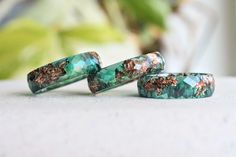 Jade Resin Ring With Rose Gold Leaf Faceted Ring - Etsy Unique Green Stackable Promise Rings, Gold Leaf Rings, Hippie Rings, Faceted Ring, Green Rings, Silicone Rings, Leaf Ring, Green Rose, Resin Ring