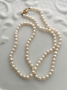 "This is a vintage freshwater pearl necklace.  Very well matched strand with an excellent luster.  Each pearl measures about 5mm. Just restrung and in excellent condition and a nice symmetry.  The 14k gold clasp, hallmarked and is new. see the 18\" peacock pearls in another listing these are a match. https://ritualsandjewelry.etsy.com/listing/1726449945" Iridescent Mirror, Peacock Pearls, Freshwater Pearl Necklace, Freshwater Pearl Necklaces, Jewelry Lover, Favorite Jewelry, Fresh Water, Freshwater Pearls, Pearl Necklace