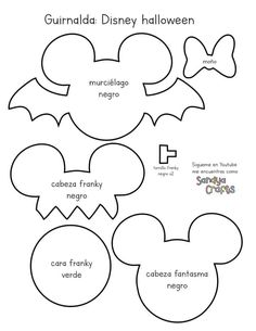 mickey mouse cut out with the names and numbers for each character in this printable