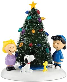 peanuts around the christmas tree figurine set with charlie brown and snoopbob