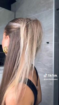 Hang Up Half Down Hair, Half Up Half Down Curtain Bangs Hair, Half Up Half Down Hair Greasy Hair, Greasy Half Up Hairstyles, Curtain Bangs Ideas For Long Hair, Half Up Half Down Hair With Curtain Bang, Hairstyles For Monday, Hair Styles For Straight Long Hair, Half Up Half Down Hairstyle Tutorial