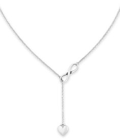 From James Avery&#x2C; this necklace features: Delicate Infinite Love Necklace Inspired by the popular Infinite Love Necklace from James Avery&#x2C; this lariat-style version features a delicate&#x2C; smaller design with a graceful heart descending from an infinity symbol. Available in sterling silver&#x2C; it's adjustable so you can wear it multiple ways.Sterling silverLobster clasp closureAvailable in 2 adjustable lengths: 15 to 17 inches or 18 James Avery Necklace, Infinite Love, James Avery, Infinity Symbol, Accessories Jewelry Necklace, Love Necklace, Christmas Wishlist, Dillard's, Small Designs