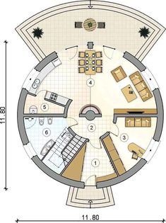 the floor plan for a round house