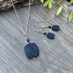 Textured navy blue beads with a bit of shimmer hang from sterling silver earwires. Bead dangles are about 5/8” long. All of my beads are made by hand with polymer clay. Please allow for color and slight size variation. Bead Dangles, Bead Earrings, Beaded Dangles, Blue Beads, Beaded Earrings, Polymer Clay, Silver Necklace, Navy Blue, Pendant Necklace