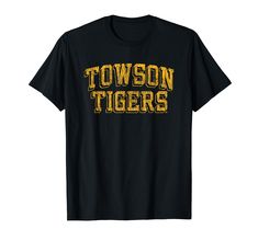 PRICES MAY VARY. Officially Licensed Towson University apparel. Show your support for the Tigers with this Towson logo apparel! The soft material and digitally printed logo make this a great addition to any Towson Tigers apparel collection! Wear this fan favorite Towson Tigers apparel to the big game or just hanging out around the house. The unique vintage logo will let everyone know your affiliation with TU! Lightweight, Classic fit, Double-needle sleeve and bottom hem Mizzou Tigers Logo, University Merchandise, Towson University, Mizzou Tigers, Tiger Logo, Missouri Tigers, University Of Missouri, Tiger T Shirt, Clothing Logo