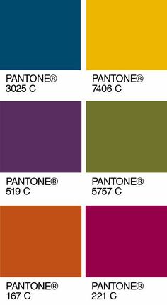 pantone's color chart with different colors