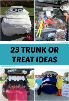 the trunk or treat ideas are great for kids and adults to make their own costumes