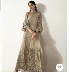 Floor-length Brocade Dress With Resham Embroidery, Bollywood Style Brocade Dress With Gold Embroidery, Bollywood Brocade Floor-length Sharara, Semi-stitched Brocade Bollywood Dress, Gold Embroidered Brocade Sharara, Brokat Modern, Dress Brokat Modern, Ootd Winter, Designer Suits