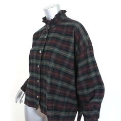 Gently worn. Great condition. No flaws. Retails for $445! -**- Classic Plaid Blouse For Fall, Fall Daywear Plaid Blouse, Plaid Blouse For Daywear In Fall, Vintage Fall Workwear Flannel Shirt, Vintage Flannel Shirt For Fall Workwear, Vintage Flannel Workwear Shirt For Fall, Tom Ford Suit, Isabel Marant Etoile, John Varvatos