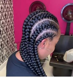 Stitch Feed-in Braids Wig Bleached Knots Knotless Box Braids | Etsy Stitch Braids Hairstyles, Fun Braids, African Hair Braiding Styles, Braided Cornrow Hairstyles, Stitch Braids, Box Braid Wig, Feed In Braid