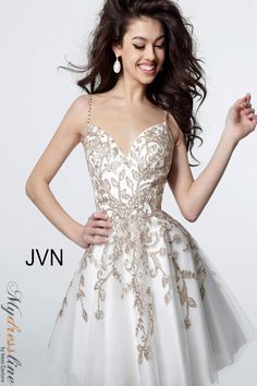 If you are looking for a unique and stylish homecoming dress, then look no further than the Jovani JVN3906 spaghetti straps homecoming dress! This beautiful dress features a fitted bodice with spaghetti straps and a short skirt with ruffle detailing. The perfect dress for any formal occasion, you are sure to turn heads when you wear this stunning dress! Tulle Cocktail Dress, Fit And Flare Cocktail Dress, Embroidered Cocktail Dress, Short Party Dress, Short Cocktail Dress, Cocktail Party Dress, Pageant Dresses, Sweetheart Neck, Homecoming Dress