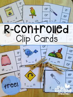 the printable r - controlled clip cards are ready to be used for children's learning