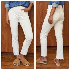 Excellent Used Condition. No Rips, Stains Or Tears. Waist: 14 Rise: 10.5 Inseam: 26.5 Frank & Eileen, Denim Color, Colored Denim, White Denim, White Cream, Cream White, Cork, Women Jeans, Cream