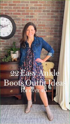 Learn what to look for in an ankle boot. And also how to style them with blue jeans, dresses, skirts and pants.

Click to see all 22 ankle boots outfit ideas.

Get inspired about how to wear ankle boots. Shoes For Short Dresses Winter, Ankle Boot Dress Outfit, Styling Ankle Boots With Dresses, What Footwear To Wear With Dresses, Ankle Boots Styling, How To Style Ankle Boots Outfits, Outfits With Ankle Boots Dressy, Skirt With Ankle Boots Outfit, Boots And Skirts Outfits