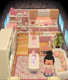 Acnh Pocket Camp Designs, Acnh Pink House, Animal Crossing Campsite Ideas Pocket Camp, Animal Crossing Pocket Camp Camper, Picnic Blanket Animal Crossing, Animal Crossing Cafe