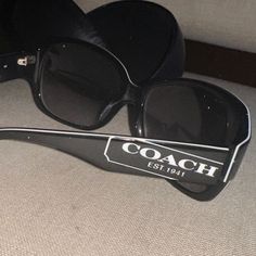 Beautiful Black Coach Sunglasses Written With The Word “Coach”. They Have Some Wear But Barely Any. I Really Love These And Don’t Want To Let Them Go Unless The Money Is Right. But My Other Sunglasses I’ll Put At Normal Prices Let Them Go, Coach Sunglasses, Coach Accessories, Colored Sunglasses, The Money, Sunglasses Accessories, Black White, Women Accessories, Money